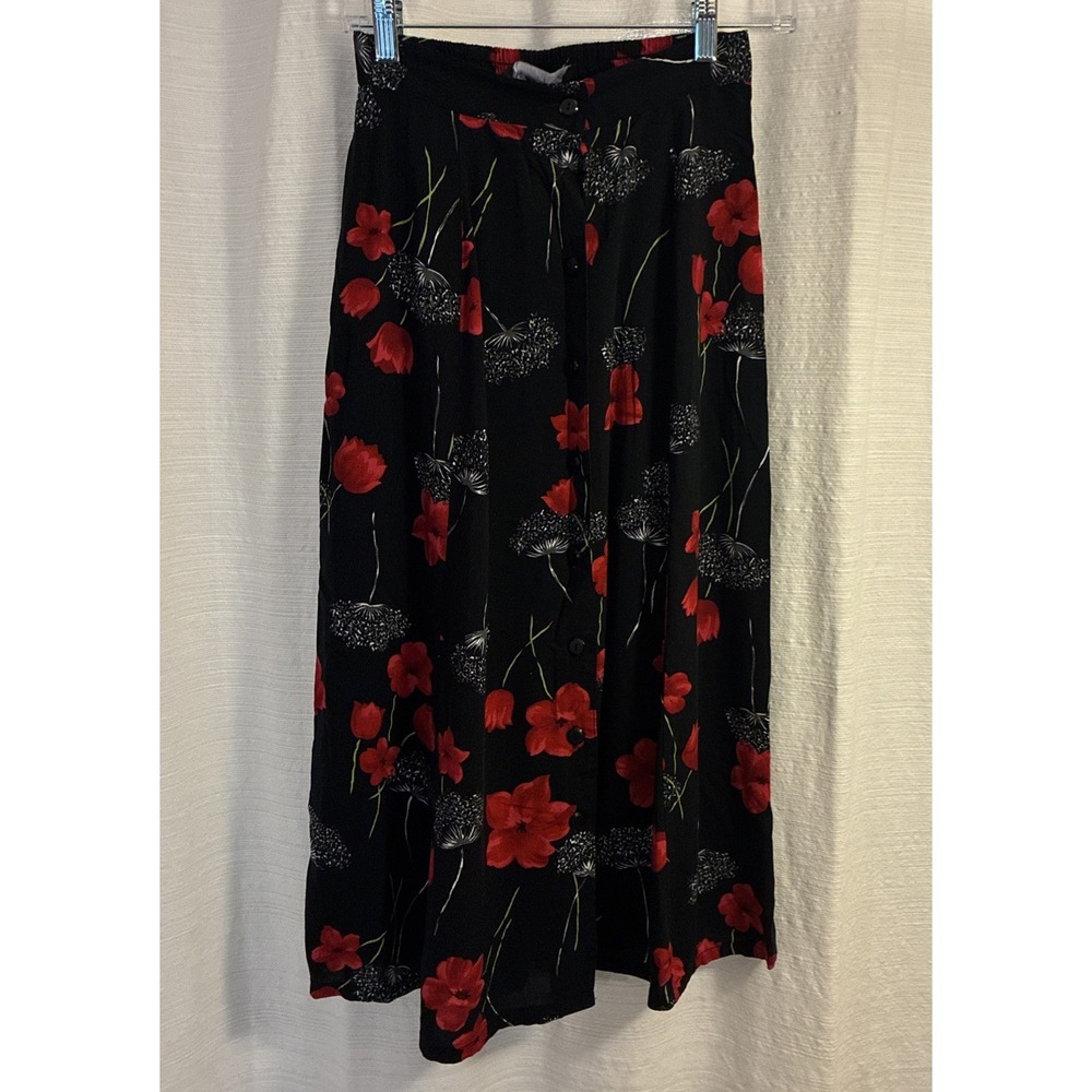 VTG Sag Harbor Petite Small Floral Skirt Whimsigoth 90s Gothic Romance